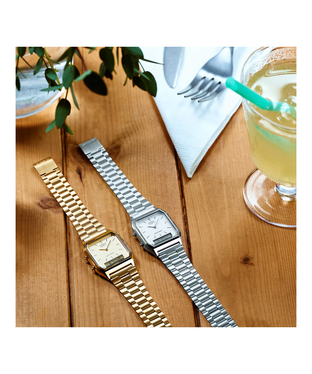 RELOJ CASIO VINTAGE AQ-230A-7DMQ -PLATEADO - Image 4