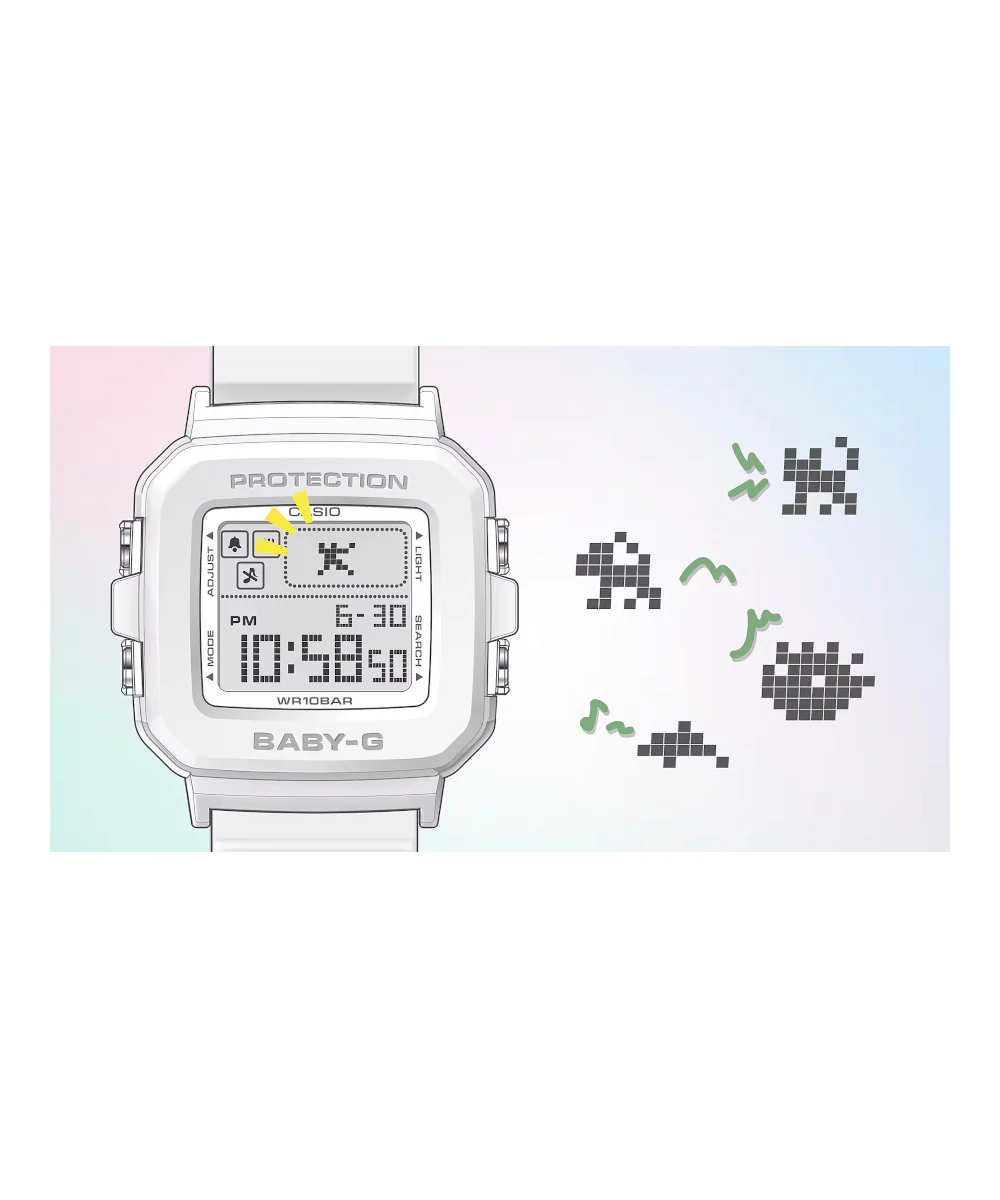 RELOJ PARA MUJER CASIO BABY-G BGD-10L-7DR -BLANCO - Image 7