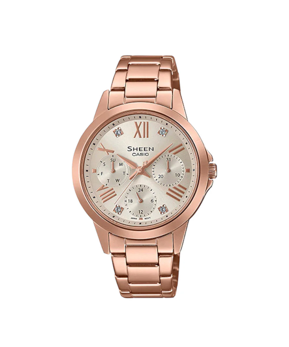 RELOJ PARA MUJER CASIO SHEEN SHE-3516PG-9AUDF -AMARILLO