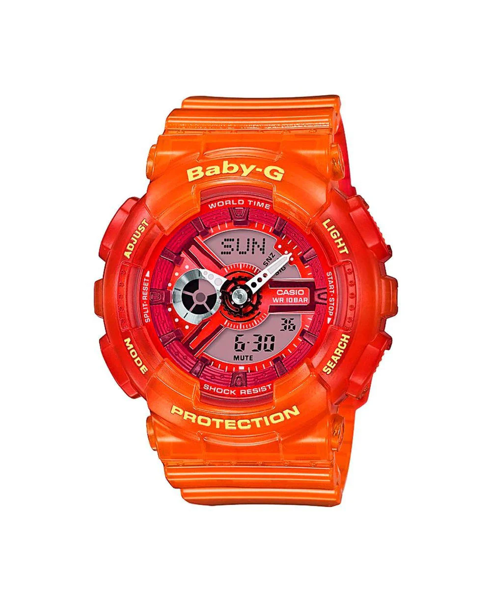 RELOJ PARA MUJER CASIO BABY-G BA-110JM-4ADR -NARANJADO