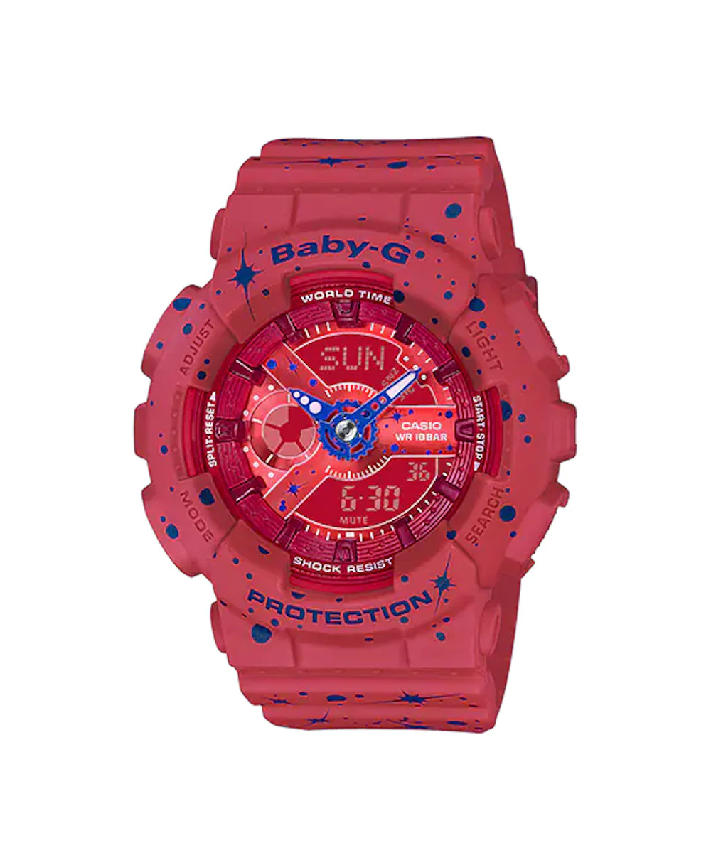 RELOJ PARA MUJER CASIO BABY-G BA-110ST-4ADR -ROJO