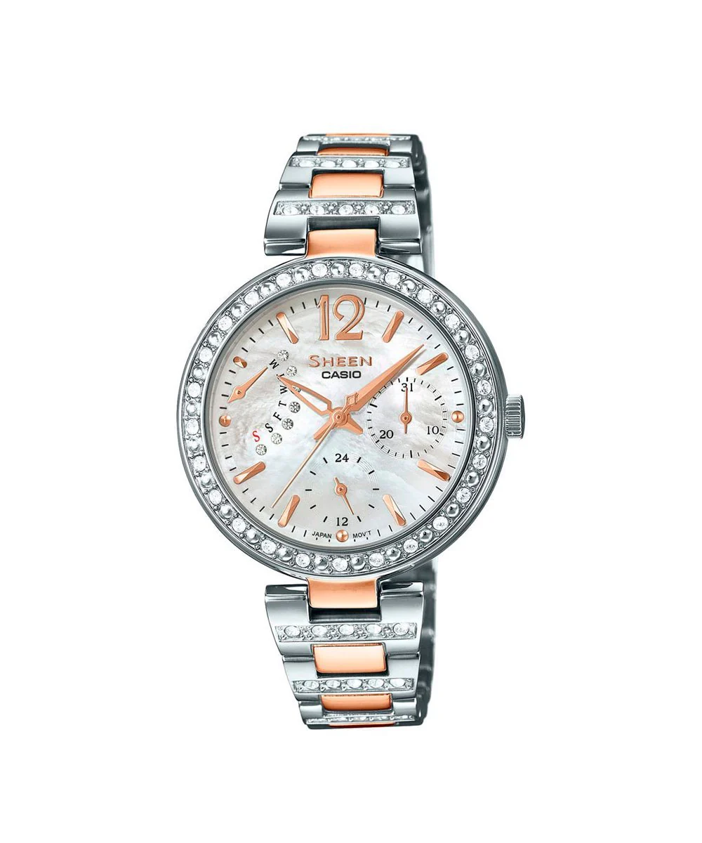RELOJ PARA MUJER CASIO SHEEN SHE-3043SG-7AUDR -BLANCO