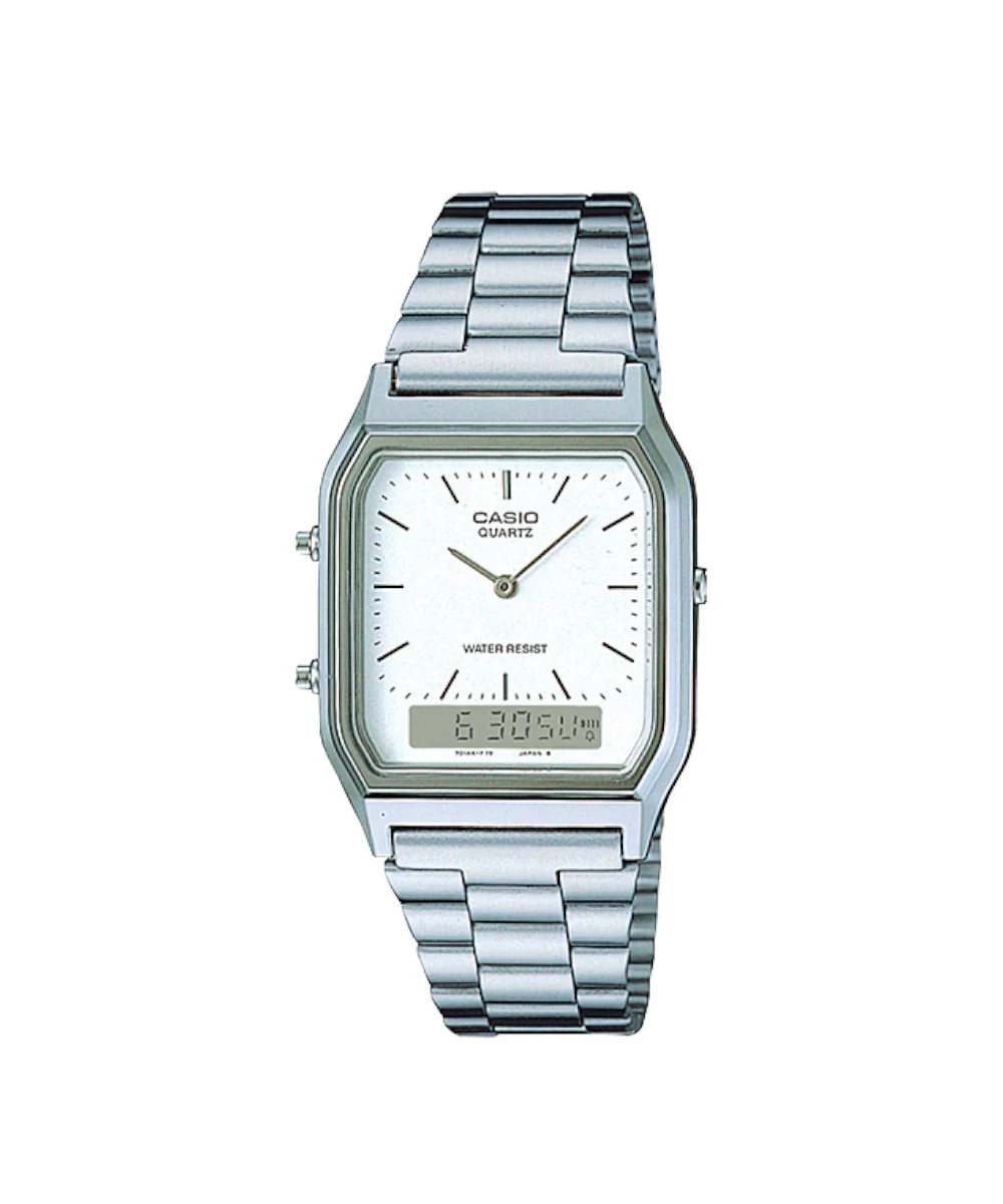 RELOJ CASIO VINTAGE AQ-230A-7DMQ -PLATEADO